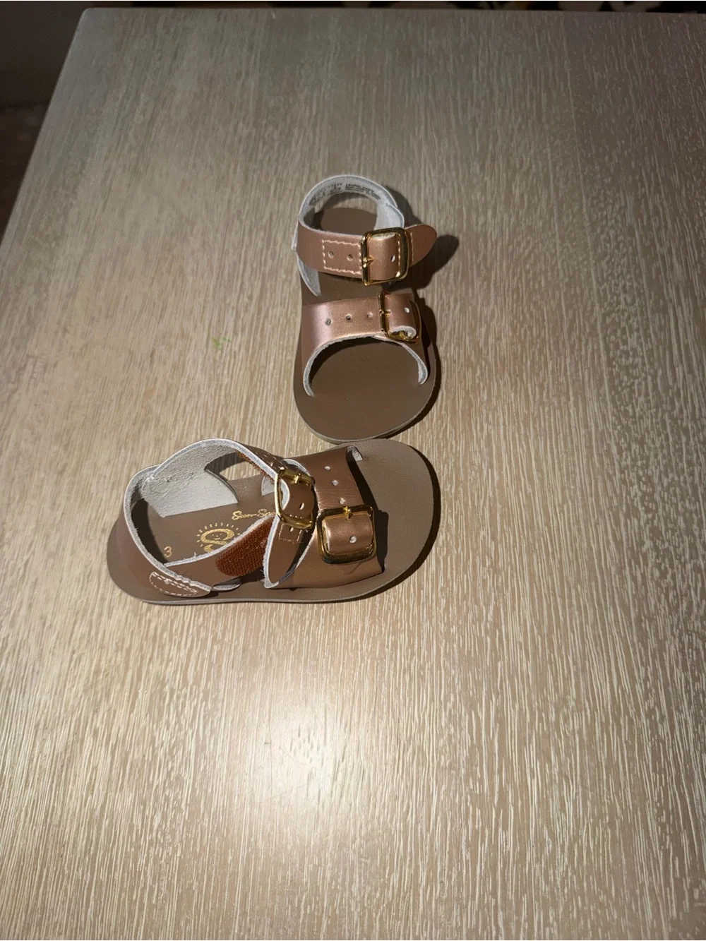 Saltwater Sandals Sun-San Surfer Rose Gold size 3